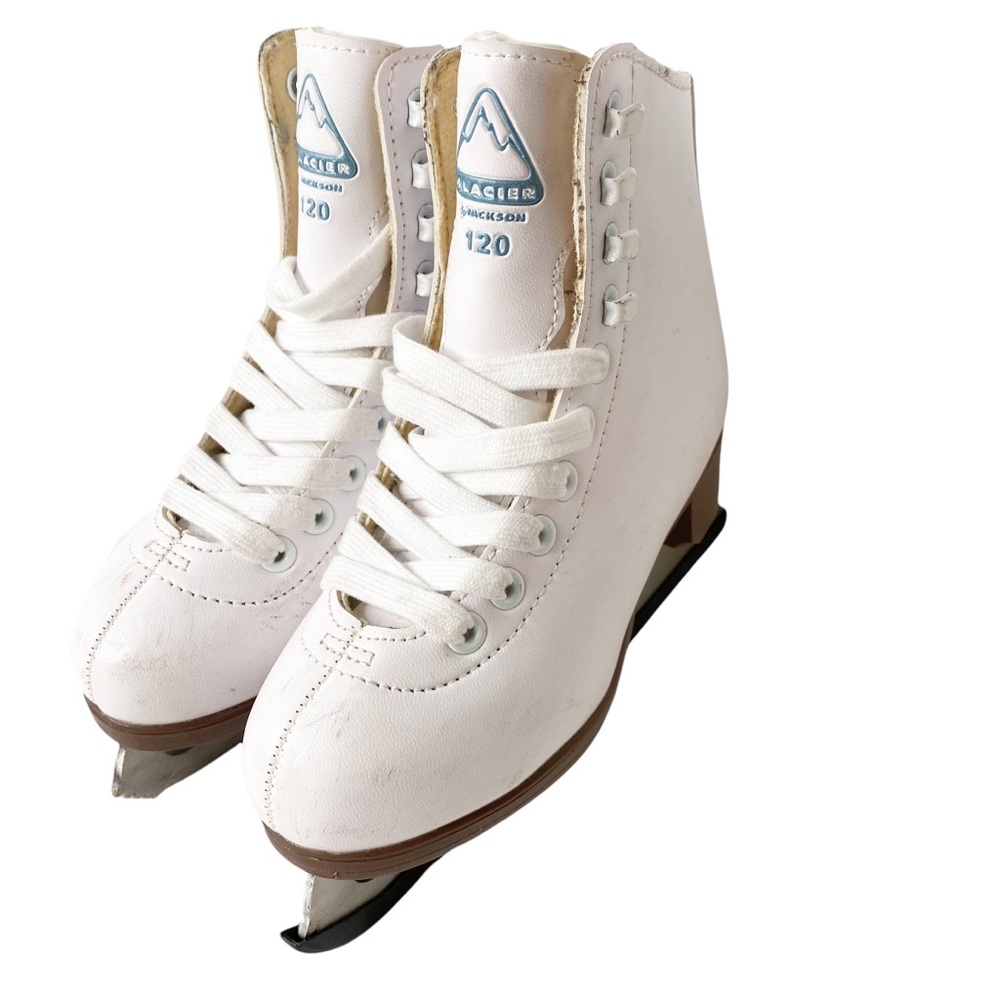 Glacier by Jackson 120 White Girls Ice Skates Size 12 J Junior